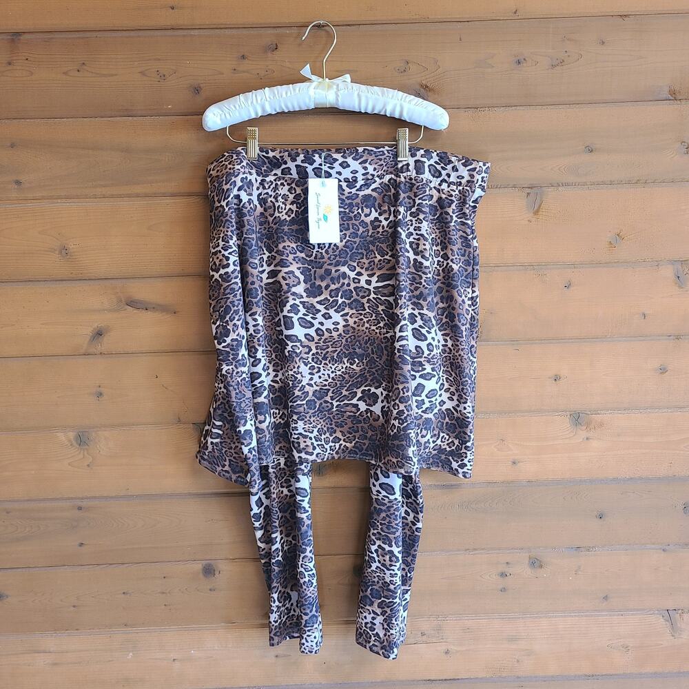 Sweet Lemon Thyme Skirt Legging Leopard Modest NWT 3X Sweat Wick Quick Dry SLT